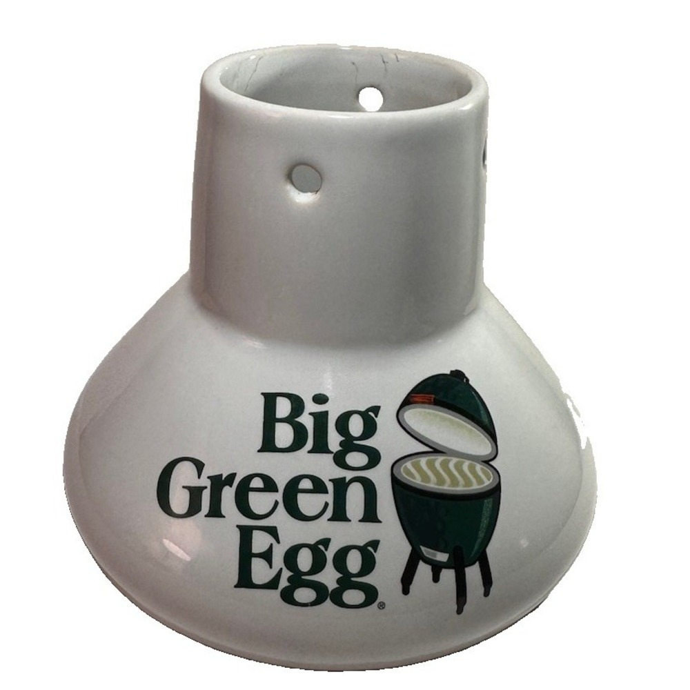 White Big Green Egg Vertical Ceramic Chicken Roaster